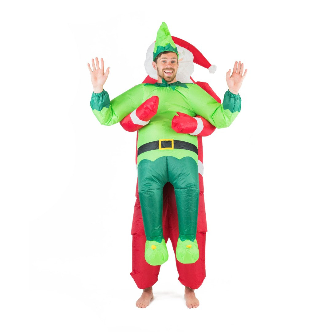 Costume de Père Noël et Elfe gonflable pour adulte